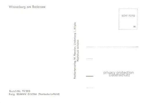 AK / Ansichtskarte  Wasserburg_Bodensee Fliegeraufnahme Wasserburg Bodensee