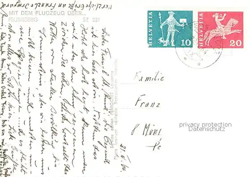 AK / Ansichtskarte Feusisberg_SZ Fliegeraufnahme 