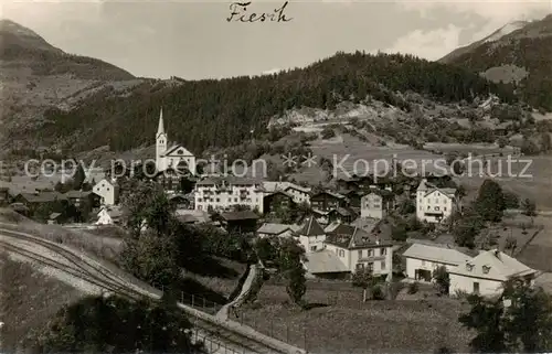 AK / Ansichtskarte Fiesch_VS Panorama mit Furkabahn 