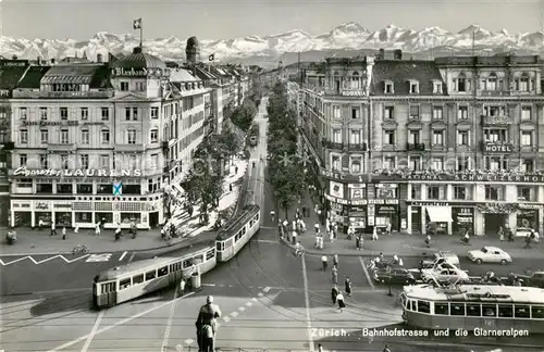 AK / Ansichtskarte  Strassenbahn Zuerich Bahnhofstrasse Glarneralpen 