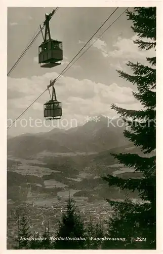 AK / Ansichtskarte  Seilbahn_Cable-Car_Telepherique Innsbrucker Nordkettenbahn Wagenkreuzung  