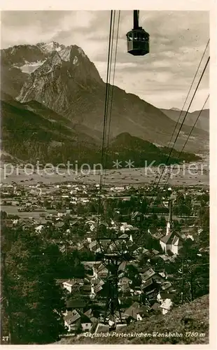 AK / Ansichtskarte  Seilbahn_Cable-Car_Telepherique Garmisch Partenkirchen Wankbahn 