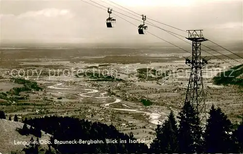AK / Ansichtskarte 73822061 Seilbahn_Cable-Car_Telepherique Lenggries Obb. Brauneck Bergbahn Isartal 