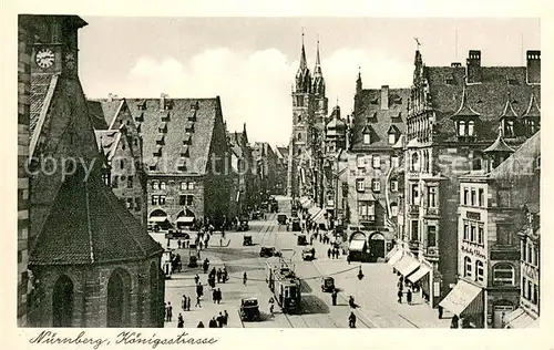 AK / Ansichtskarte  Strassenbahn Nuernberg Koenigsstrasse 