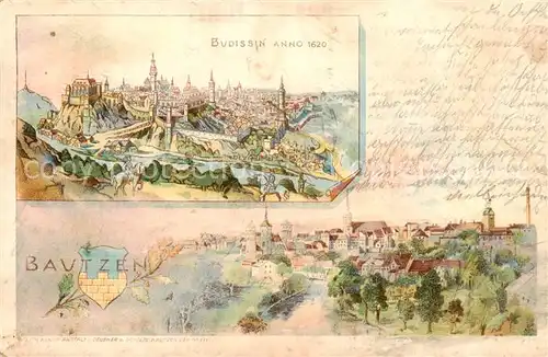 AK / Ansichtskarte  Bautzen Budissin anno 1620 Panorama Bautzen