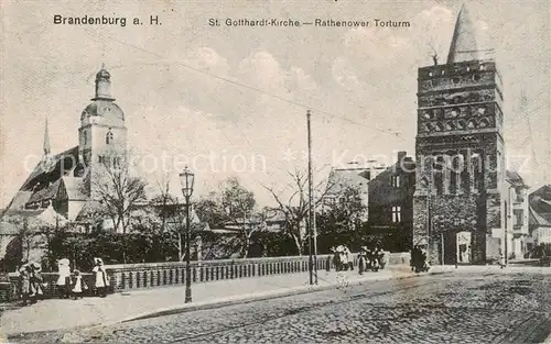AK / Ansichtskarte  Brandenburg__Havel St Gotthard Kirche Rathenower Torturm 