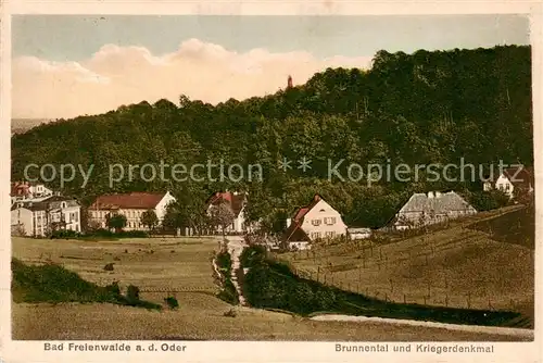 AK / Ansichtskarte  Bad_Freienwalde Brunnental und Kriegerdenkmal Bad_Freienwalde