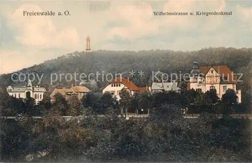 AK / Ansichtskarte  Bad_Freienwalde Wilhelmstrasse und Kriegerdenkmal Feldpost Bad_Freienwalde