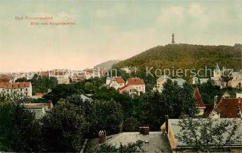 AK / Ansichtskarte  Bad_Freienwalde Panorama mit Kriegerdenkmal Bad_Freienwalde