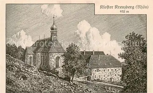 AK / Ansichtskarte  Kreuzberg__Rhoen_Kloster_Bischofsheim Kloster Zeichnung 