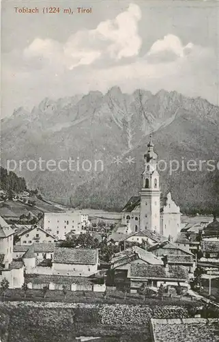 AK / Ansichtskarte  Toblach_Suedtirol_IT Ortsansicht mit Kirche 