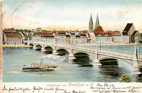 AK / Ansichtskarte  Frankfurt_Oder Panorama Oderbruecke Frankfurt Oder