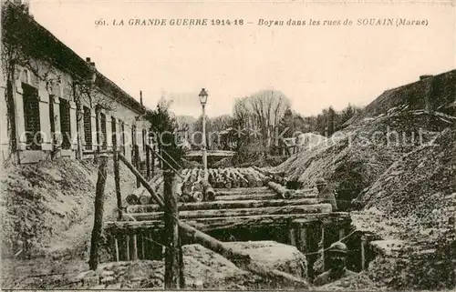 AK / Ansichtskarte Souain Perthes les Hurlus_51_Marne Boyau dans les rues de Souain Grande Guerre 1914 18 