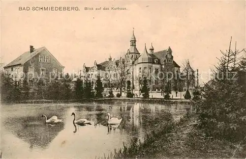 AK / Ansichtskarte 73822353 Bad_Schmiedeberg Blick auf das Kurhaus mit Schwanenteich Bad_Schmiedeberg