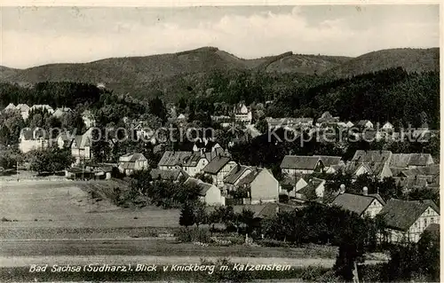 AK / Ansichtskarte  Bad_Sachsa_Harz Blick vom Knickberg mit Katzenstein Bad_Sachsa_Harz