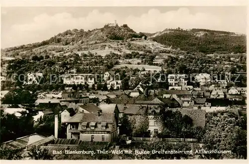 AK / Ansichtskarte  Bad_Blankenburg Thueringer Wald mit Ruine Greifenstein und Allianzhaeusern Bad_Blankenburg