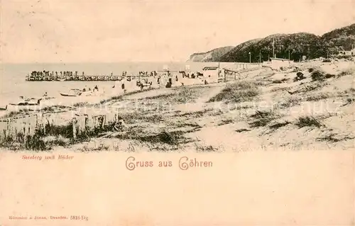 AK / Ansichtskarte  Goehren__Ostseebad_Ruegen Seesteg und Baeder 