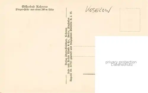 AK / Ansichtskarte  Koserow_Ostseebad_Usedom Fliegeraufnahme Koserow_Ostseebad_Usedom