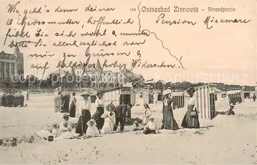 AK / Ansichtskarte  Zinnowitz_Ostseebad Strandpartie Zinnowitz_Ostseebad