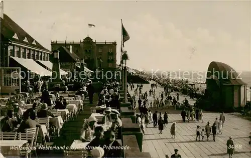 AK / Ansichtskarte  Westerland_Sylt Strand Promenade Westerland_Sylt