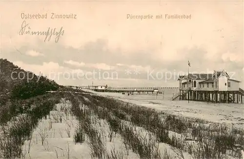 AK / Ansichtskarte 73822395 Zinnowitz_Ostseebad Duenenpartie mit Familienbad Zinnowitz_Ostseebad