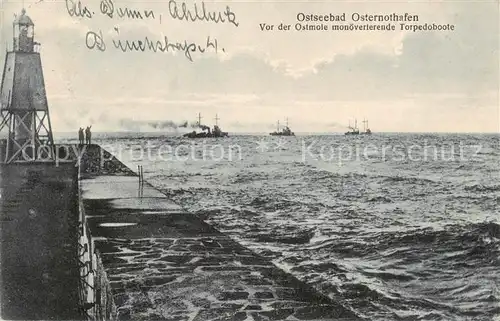 AK / Ansichtskarte 73822412 Osternothafen_Swinemuende Vor der Ostmole manoevrierende Torpedoboote Osternothafen_Swinemuende