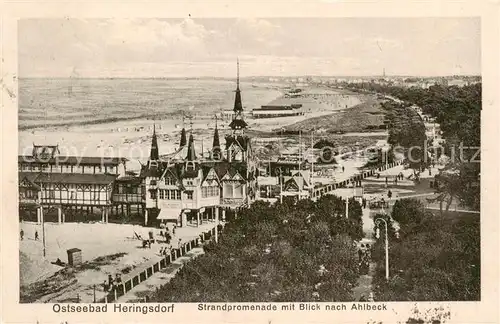 AK / Ansichtskarte  Heringsdorf__Ostseebad_Usedom Strandpromenade mit Blick nach Ahlbeck 