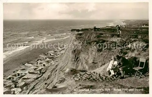 AK / Ansichtskarte 73822487 Kampen__Sylt Rotes Kliff und Strand 