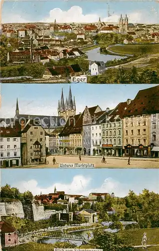 AK / Ansichtskarte  Eger__Cheb_Tschechien Unterer Marktplatz Blick vom Schustersprung 