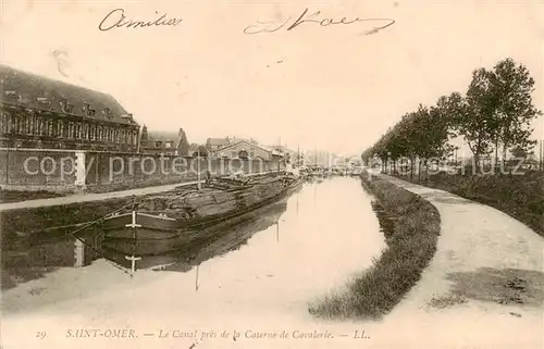 AK / Ansichtskarte Saint Omer_Pas de Calais Le Canal pres de la Caserne de Cavalerie Saint Omer_Pas de Calais