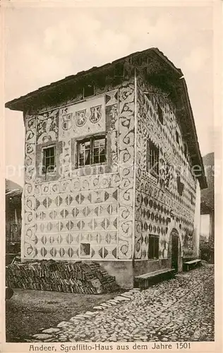 AK / Ansichtskarte Andeer_GR Sgraffitto Haus aus dem Jahre 1501 Andeer_GR