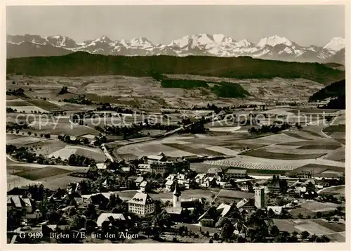 AK / Ansichtskarte Biglen_BE Panorama mit Alpenblick 