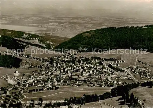 AK / Ansichtskarte Ste_Croix_VD et les Alpes Vue aerienne Ste_Croix_VD