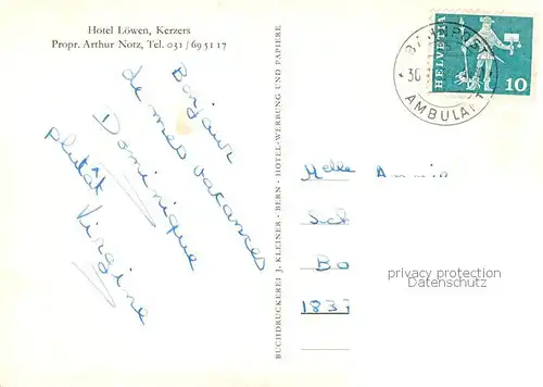 AK / Ansichtskarte Kerzers Flur Kegelbahn Kerzers