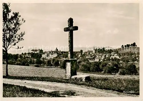 AK / Ansichtskarte Menzingen__ZG Wegekreuz Panorama 