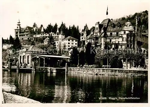 AK / Ansichtskarte Weggis_Vierwaldstaettersee Dampfschiffstation Weggis_Vierwaldstaettersee