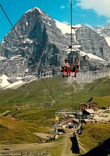 AK / Ansichtskarte  Sessellift_Chairlift_Telesiege Kleine Scheidegg Lauberhorn Eiger 