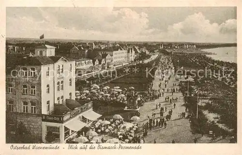 AK / Ansichtskarte  Warnemuende_Ostseebad Blick auf die Bismarck Promenade Warnemuende_Ostseebad