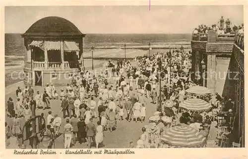 AK / Ansichtskarte 73822754 Borkum_Nordseeheilbad Wandelhalle mit Musikpavillon 