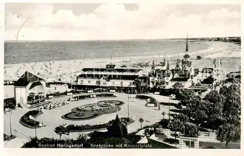 AK / Ansichtskarte  Heringsdorf__Ostseebad_Usedom Seebruecke mit Konzertplatz 