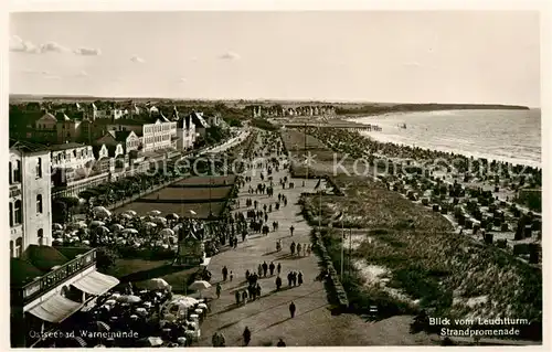 AK / Ansichtskarte  Warnemuende_Ostseebad Strandpromenade Blick vom Leuchtturm Warnemuende_Ostseebad