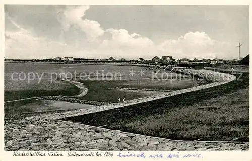 AK / Ansichtskarte  Buesum_Nordseebad Badeanstalt bei Ebbe Buesum_Nordseebad