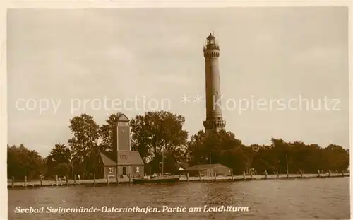 AK / Ansichtskarte  Osternothafen_Swinemuende Partie am Leuchtturm Osternothafen_Swinemuende