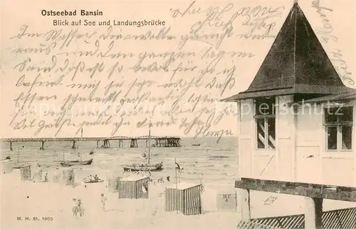 AK / Ansichtskarte  Bansin_Ostseebad Blick auf See und Landungsbruecke Bansin_Ostseebad