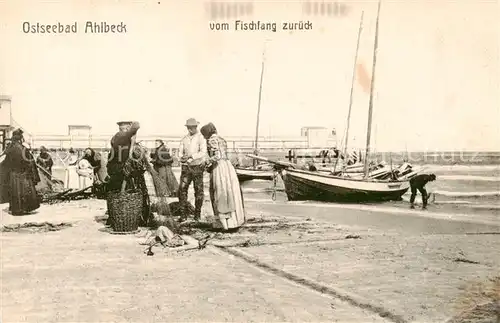 AK / Ansichtskarte  Ahlbeck_Ostseebad Vom Fischfang zurueck Ahlbeck_Ostseebad