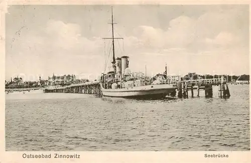 AK / Ansichtskarte  Zinnowitz_Ostseebad Seebruecke Anlegestelle Zinnowitz_Ostseebad