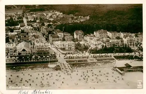 AK / Ansichtskarte  Bansin_Ostseebad Fliegeraufnahme mit Hotel Atlantic Bansin_Ostseebad