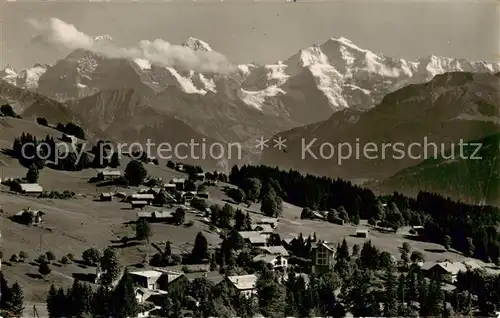 AK / Ansichtskarte Waldegg_Beatenberg mit Finsteraarhorn Eiger Moench und Jungfrau Waldegg Beatenberg