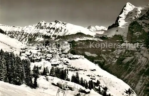 AK / Ansichtskarte Muerren_BE mit Tschuggen und Lauberhorn Muerren_BE