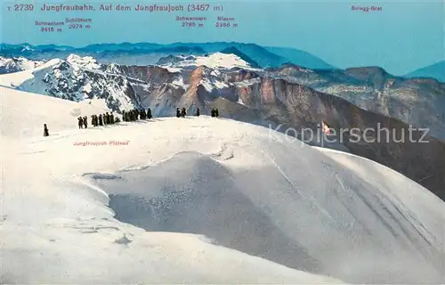 AK / Ansichtskarte Jungfraujoch_3457m_BE Panorama mit Jungfraubahn 